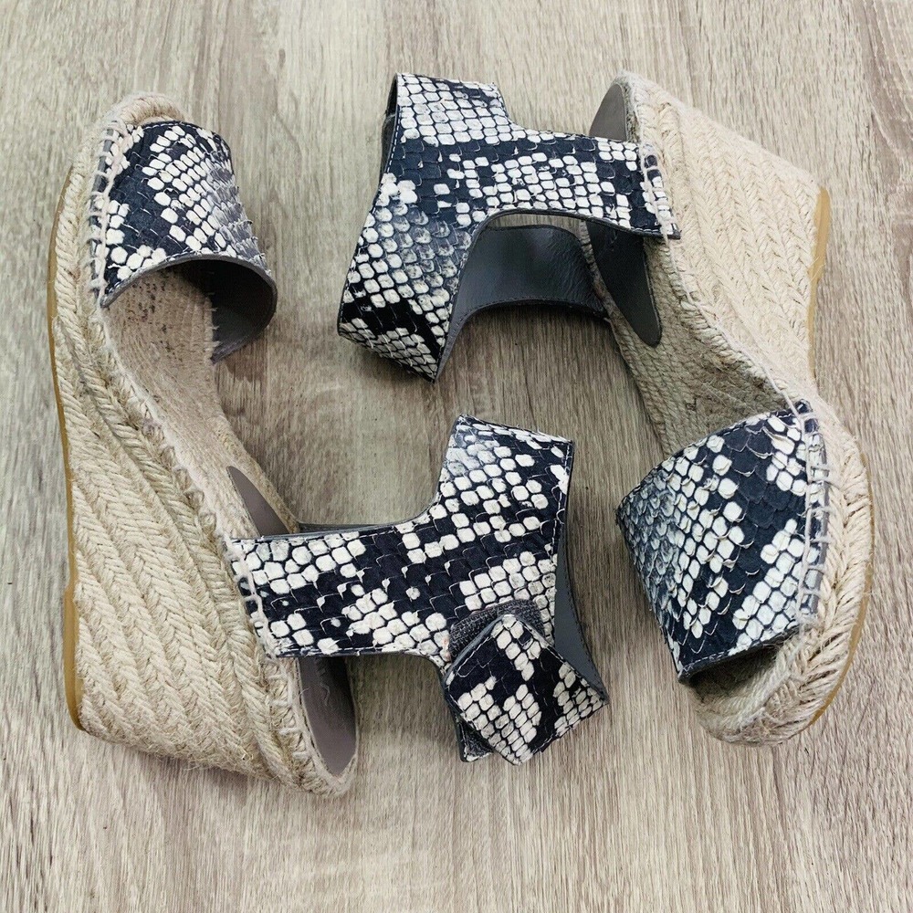 Vince Python-Print Espadrille Ankle Wrap Leather … - image 2